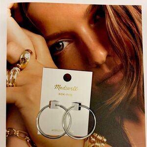 Madewell Sterling Silver Huge Hoop Earrings Demi Fine